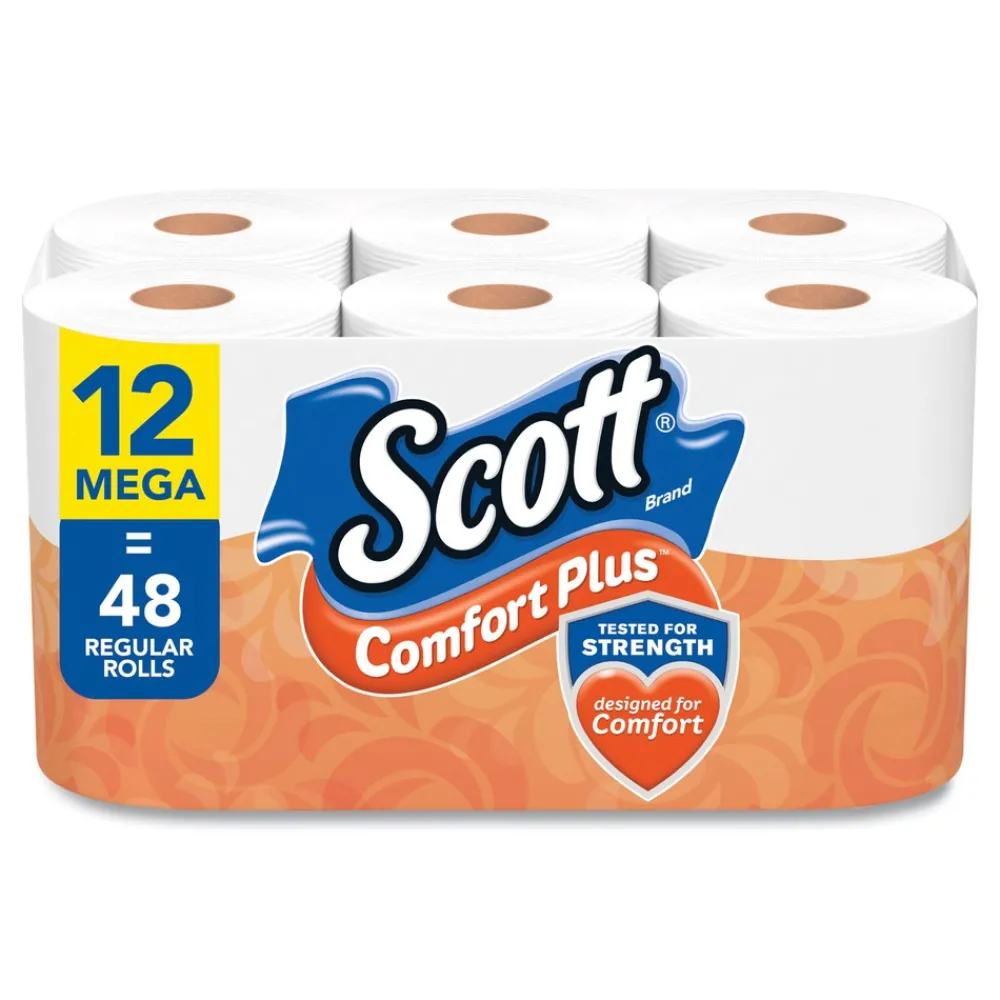 New ComfortPlus 1-Ply Septic Safe Mega Roll Toilet Paper - White (24/Carton) Paper & Dispensers