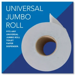 Hot Essential 3.55 in. x 1000 ft. 2-Ply Septic Safe JRT Jumbo Roll Bathroom Tissue - White (12 Rolls/Carton) Cleaning & Janitorial Supplies