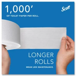 Hot Essential 3.55 in. x 1000 ft. 2-Ply Septic Safe JRT Jumbo Roll Bathroom Tissue - White (12 Rolls/Carton) Cleaning & Janitorial Supplies