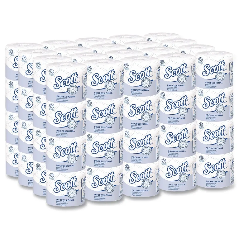 Discount Essential 100% Recycled Fiber SRB Septic Safe 2 Ply Bathroom Tissue - White (80/Carton) Paper & Dispensers