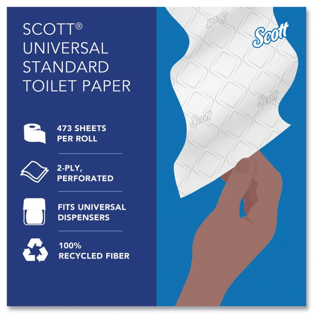 Discount Essential 100% Recycled Fiber SRB Septic Safe 2 Ply Bathroom Tissue - White (80/Carton) Paper & Dispensers