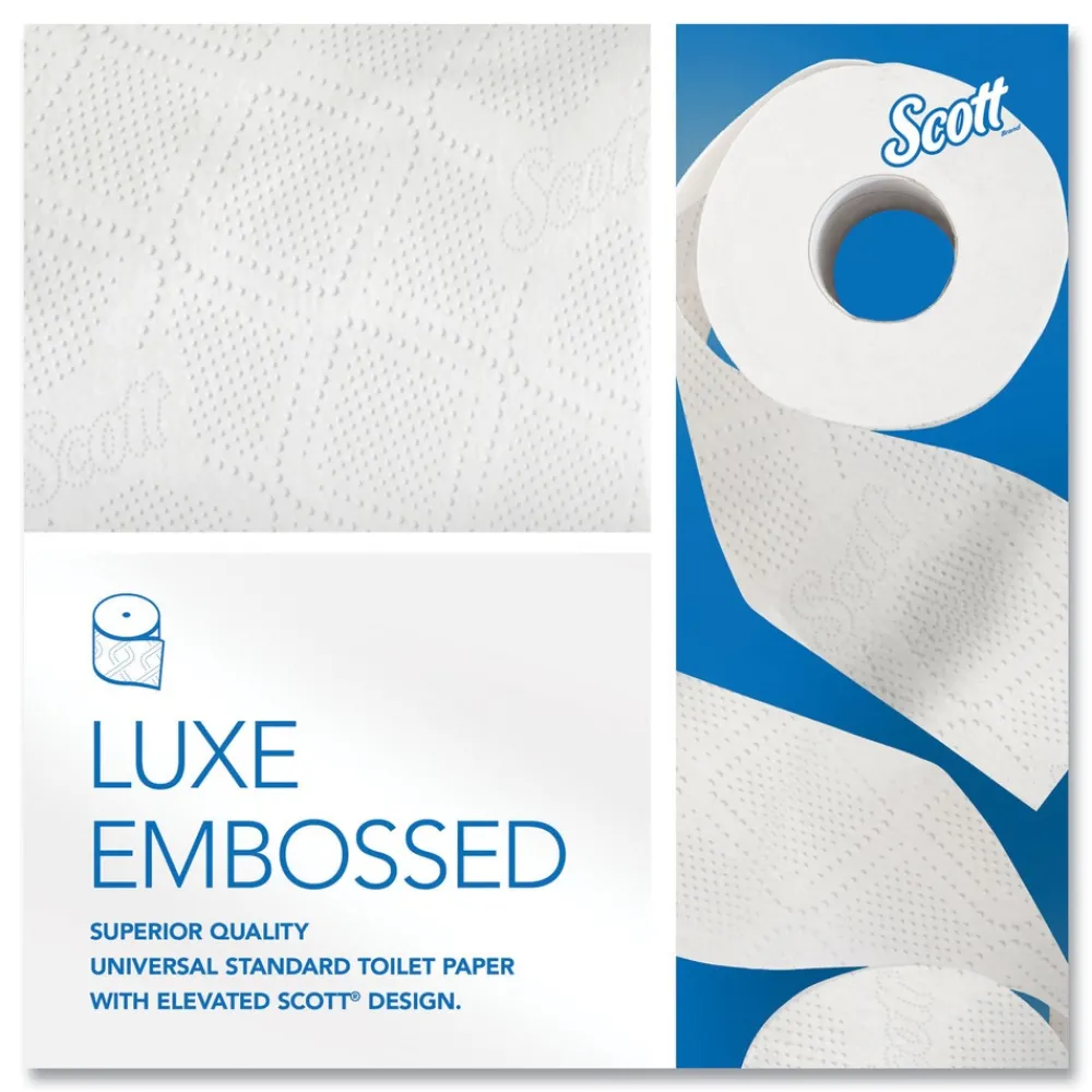 Discount Essential 100% Recycled Fiber SRB Septic Safe 2 Ply Bathroom Tissue - White (80/Carton) Paper & Dispensers