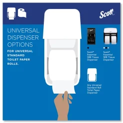 Discount Essential 100% Recycled Fiber SRB Septic Safe 2 Ply Bathroom Tissue - White (80/Carton) Paper & Dispensers