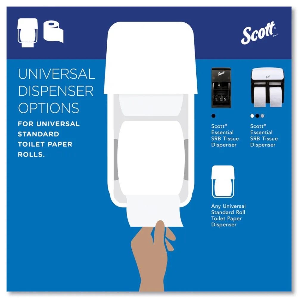 Discount Essential 100% Recycled Fiber SRB Septic Safe 2 Ply Bathroom Tissue - White (80/Carton) Paper & Dispensers