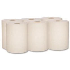 New Essential 100% Recycled Fiber Hard Roll Towel, 1-Ply, 8-in x 800-ft, 1.5-in Core, Brown, 6 Rolls/Carton Paper & Dispensers