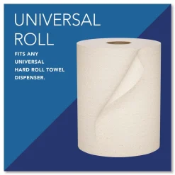 New Essential 100% Recycled Fiber Hard Roll Towel, 1-Ply, 8-in x 800-ft, 1.5-in Core, Brown, 6 Rolls/Carton Paper & Dispensers