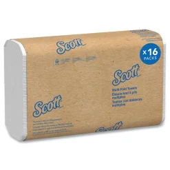 Online Essential 1-Ply 8 in. x 9.4 in. Multi-Fold Towels - White (16/Carton) Paper & Dispensers