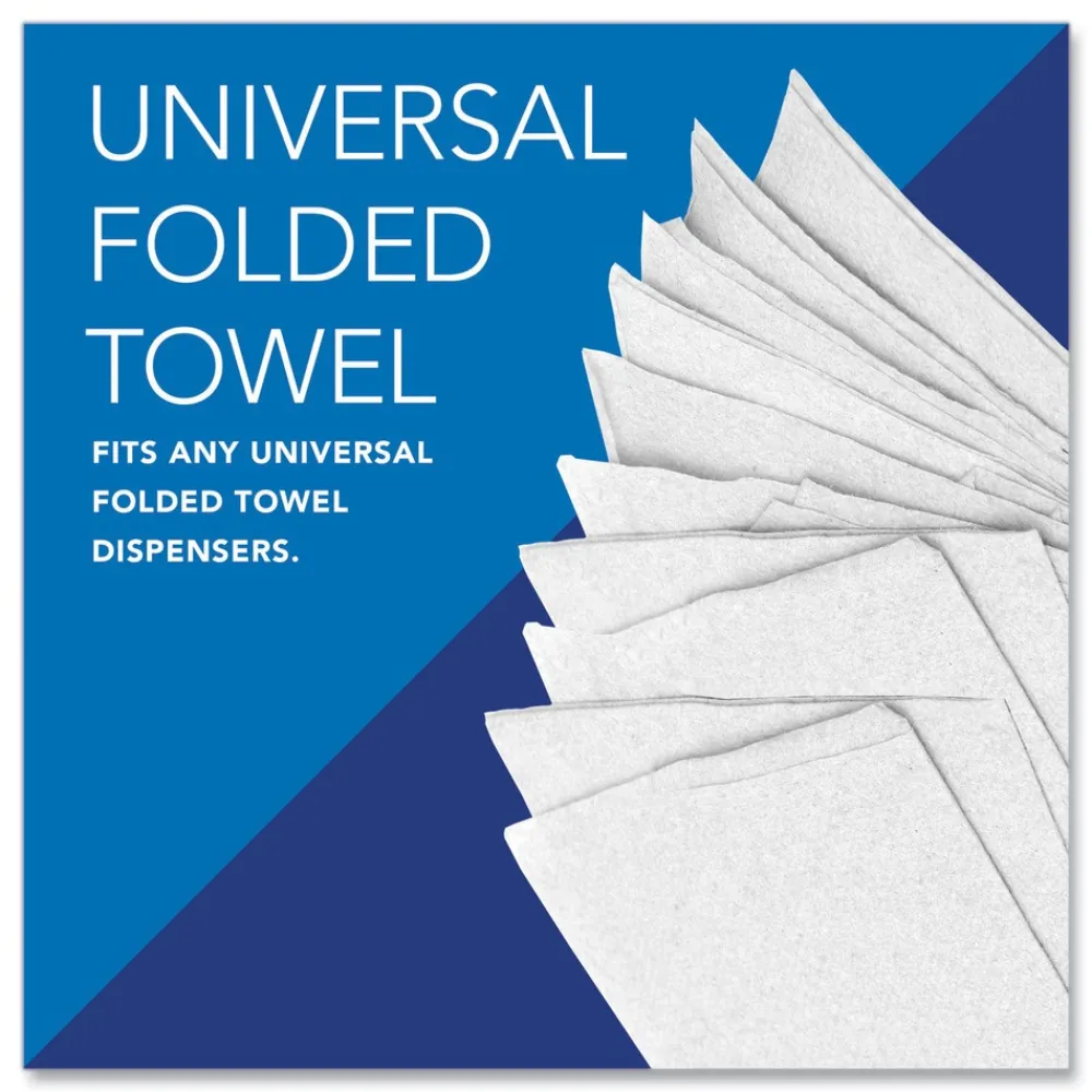 Online Essential 1-Ply 8 in. x 9.4 in. Multi-Fold Towels - White (16/Carton) Paper & Dispensers