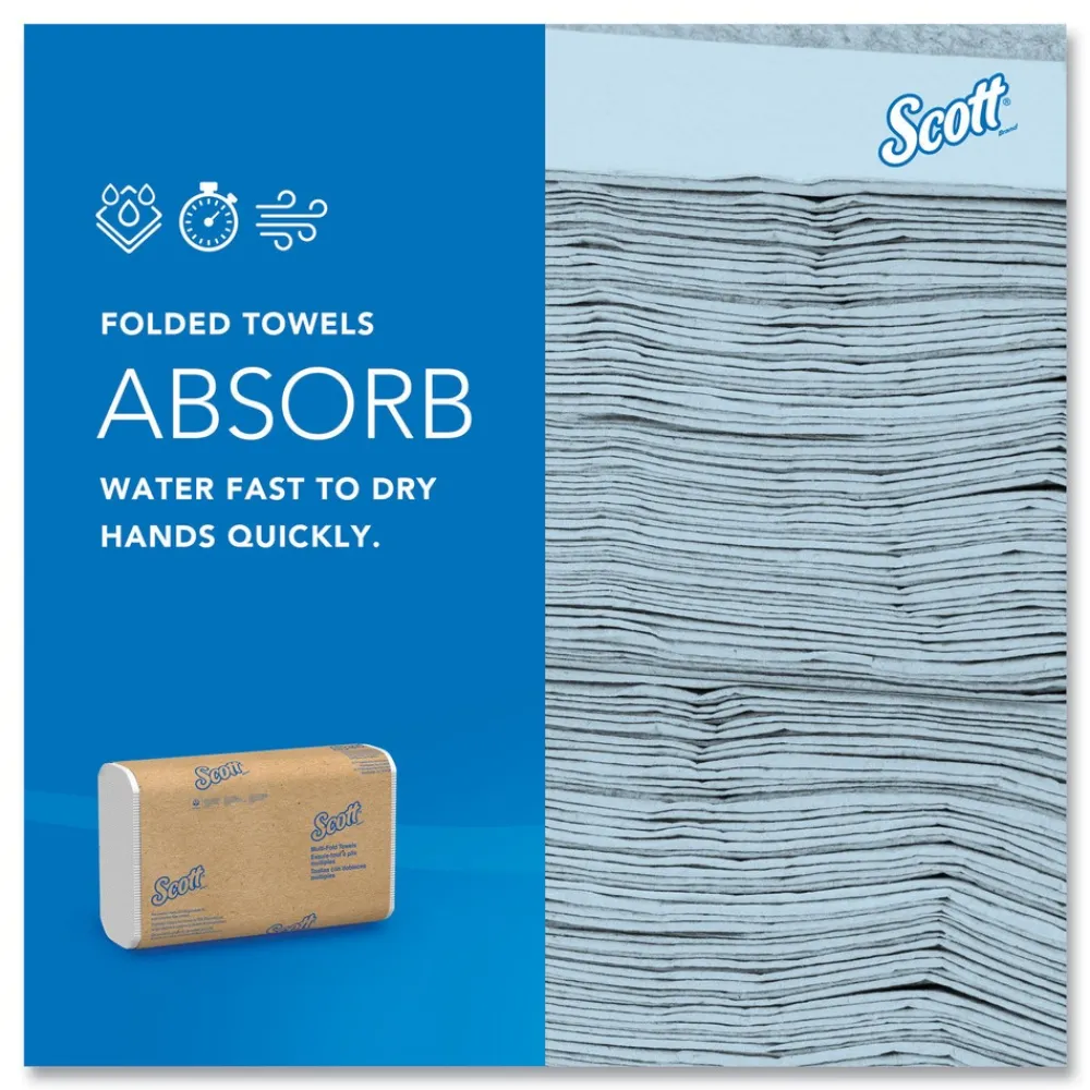 Online Essential 1-Ply 8 in. x 9.4 in. Multi-Fold Towels - White (16/Carton) Paper & Dispensers