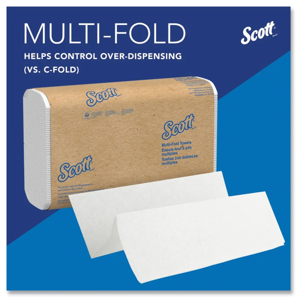 Online Essential 1-Ply 8 in. x 9.4 in. Multi-Fold Towels - White (16/Carton) Paper & Dispensers