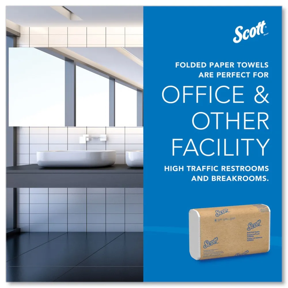 Online Essential 1-Ply 8 in. x 9.4 in. Multi-Fold Towels - White (16/Carton) Paper & Dispensers