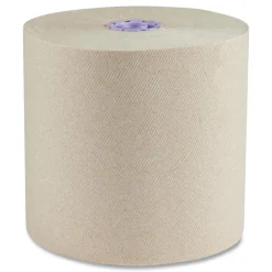Online Essential 1-Ply 8 in. x 700 ft. 1.75 in. Core 100% Recycled Fiber Hard Roll Towel - Brown (6/Carton) Paper & Dispensers