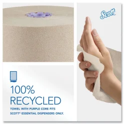 Online Essential 1-Ply 8 in. x 700 ft. 1.75 in. Core 100% Recycled Fiber Hard Roll Towel - Brown (6/Carton) Paper & Dispensers