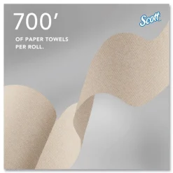 Online Essential 1-Ply 8 in. x 700 ft. 1.75 in. Core 100% Recycled Fiber Hard Roll Towel - Brown (6/Carton) Paper & Dispensers