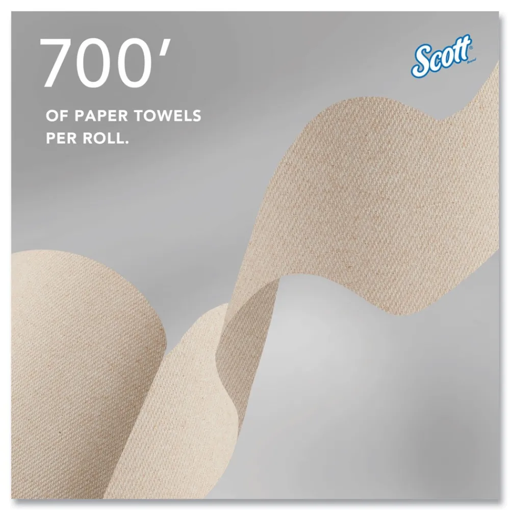Online Essential 1-Ply 8 in. x 700 ft. 1.75 in. Core 100% Recycled Fiber Hard Roll Towel - Brown (6/Carton) Paper & Dispensers