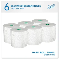 Online 1-Ply 1150 ft. Pro Hard Roll Paper Towels with Elevated Design for Pro Dispenser - Green Core Only (6/Carton) Paper & Dispensers