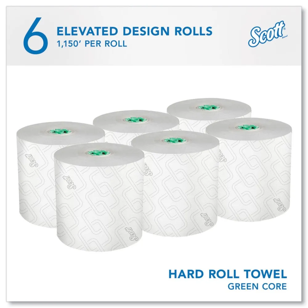 Online 1-Ply 1150 ft. Pro Hard Roll Paper Towels with Elevated Design for Pro Dispenser - Green Core Only (6/Carton) Paper & Dispensers