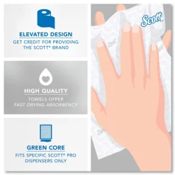 Online 1-Ply 1150 ft. Pro Hard Roll Paper Towels with Elevated Design for Pro Dispenser - Green Core Only (6/Carton) Paper & Dispensers