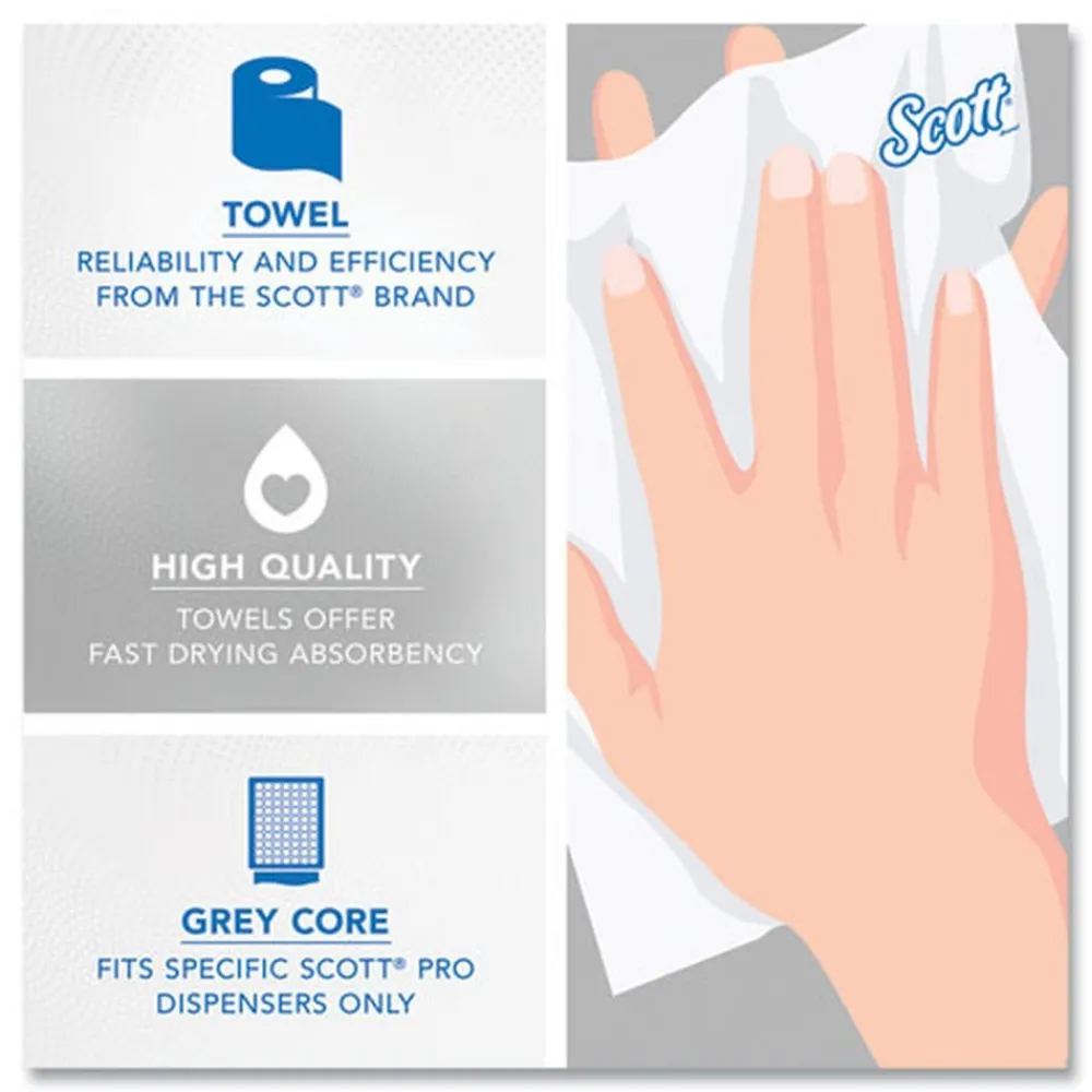 Hot 1-Ply 7.5 in. x 900 ft. Pro Hard Roll Paper Towels with Absorbency Pockets for Pro Dispenser - Gray Core Only (6/Carton) Paper & Dispensers