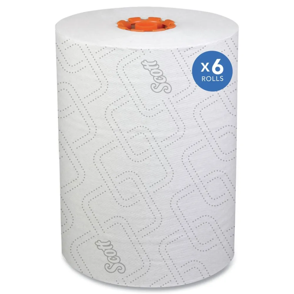 Online 1-Ply 8 in. x 580 ft. Slimroll Towels - White/Orange Core (6/Carton) Paper & Dispensers