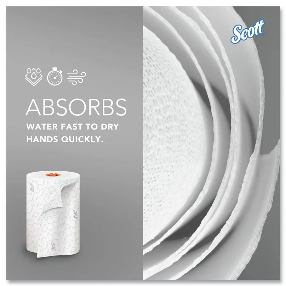 Online 1-Ply 8 in. x 580 ft. Slimroll Towels - White/Orange Core (6/Carton) Paper & Dispensers