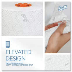 Online 1-Ply 8 in. x 580 ft. Slimroll Towels - White/Orange Core (6/Carton) Paper & Dispensers