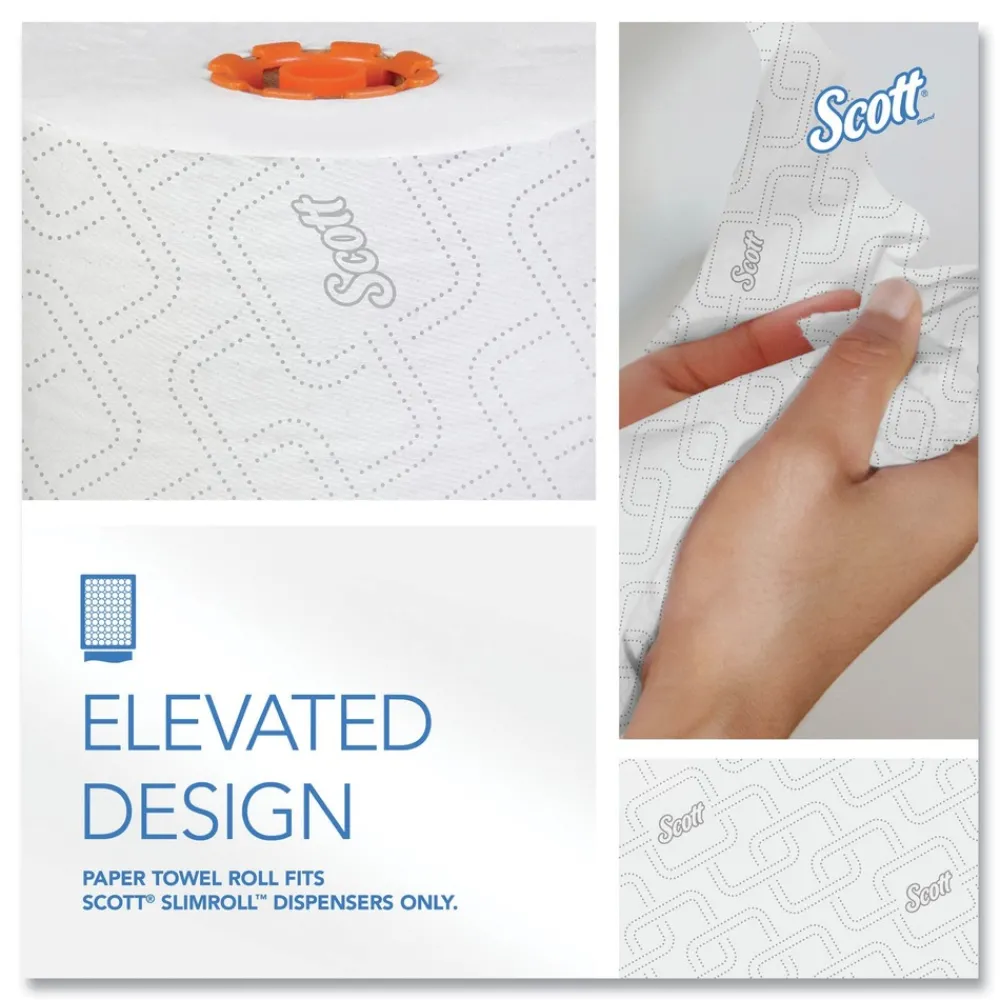 Online 1-Ply 8 in. x 580 ft. Slimroll Towels - White/Orange Core (6/Carton) Paper & Dispensers