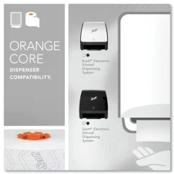 Online 1-Ply 8 in. x 580 ft. Slimroll Towels - White/Orange Core (6/Carton) Paper & Dispensers