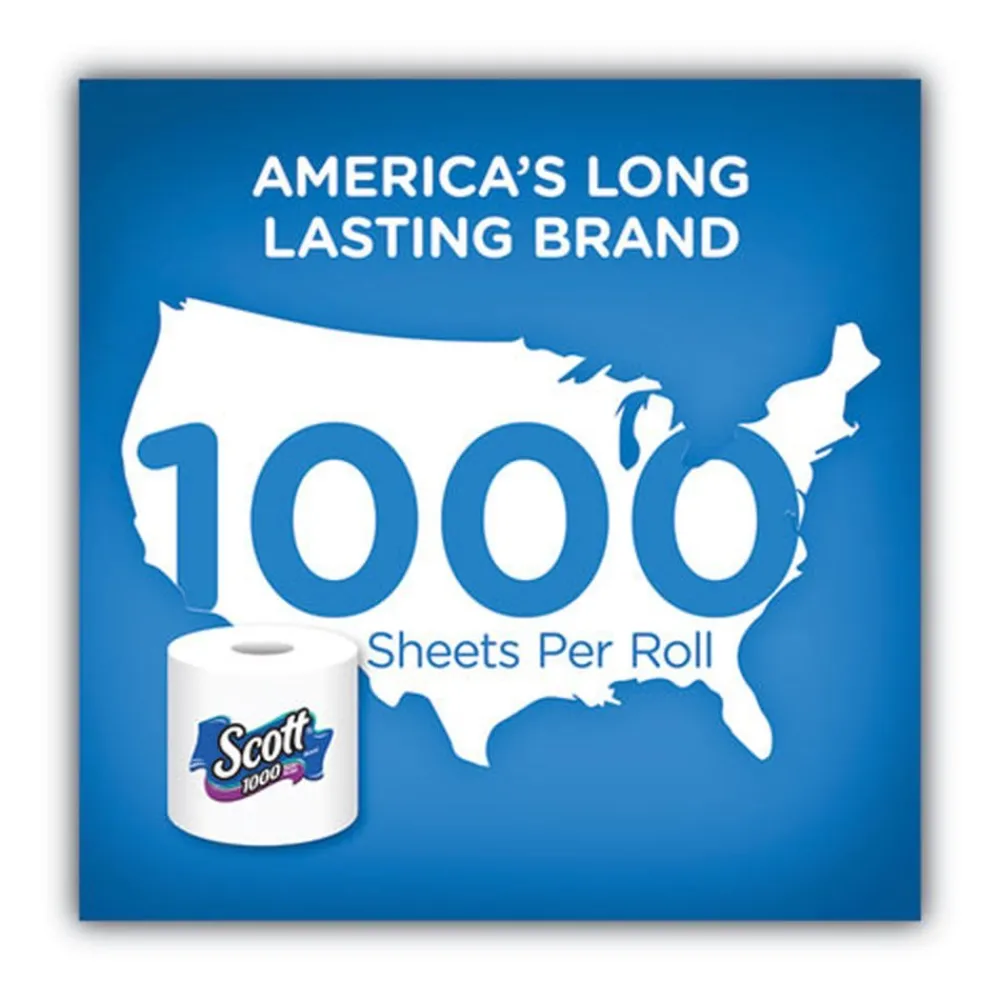 Hot 1-Ply 4.1 in. x 3.7 in. Septic Safe Toilet Paper - White (48/Carton) Paper & Dispensers