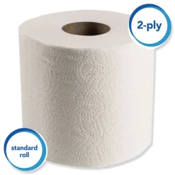 Online 2-Ply Septic Safe Essential Standard Roll Bathroom Tissue for Business - White (550/Roll) Paper & Dispensers