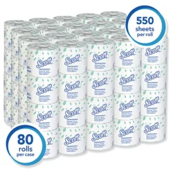 Online 2-Ply Septic Safe Essential Standard Roll Bathroom Tissue for Business - White (550/Roll) Paper & Dispensers