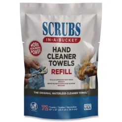 Hand Cleaner Towels in-a-Bucket Refill 1-Ply 10 x 12 Citrus Blue/White 72/Pack 6 Packs/Carton Cleaning & Janitorial Supplies