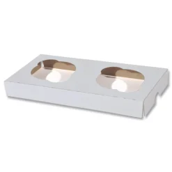 Sale 7.88 in. x 3.88 in. x 0.88 in. 2-Cupcake Paper Holder Inserts - White/Brown (200/Bundle) Tabletop And Serveware