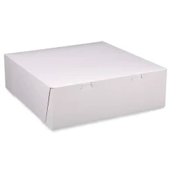 Discount 12 in. x 12 in. x 4 in. Paper Standard Bakery Boxes - White (100/Carton) Tabletop And Serveware