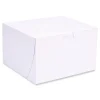 Discount 8 in. x 8 in. x 5 in. Paper Standard Bakery Boxes - White (100/Carton) Tabletop And Serveware