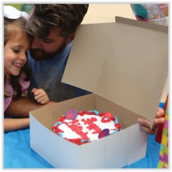 Discount 8 in. x 8 in. x 5 in. Paper Standard Bakery Boxes - White (100/Carton) Tabletop And Serveware