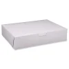 Online 19 in. x 14 in. x 4 in. Paper Standard Bakery Boxes - White (50/Carton) Tabletop And Serveware