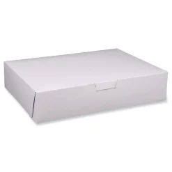 Online 19 in. x 14 in. x 4 in. Paper Standard Bakery Boxes - White (50/Carton) Tabletop And Serveware