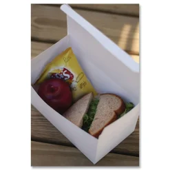 Best 9 in. x 5 in. x 4 in. Paper Carryout Boxes - White (250/Carton) Tabletop And Serveware