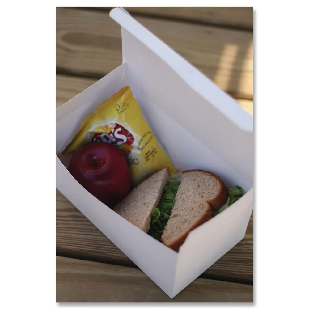Best 9 in. x 5 in. x 4 in. Paper Carryout Boxes - White (250/Carton) Tabletop And Serveware