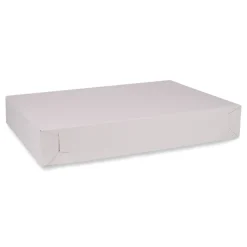 Discount 26 in. x 18.5 in. x 4 in. Paper Standard Bakery Boxes - White (50/Carton) Tabletop And Serveware