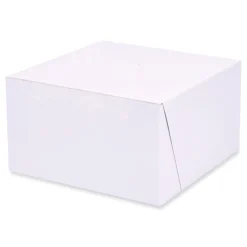 New 7 in. x 7 in. x 4 in. Paper Standard Bakery Boxes - White (250/Carton) Tabletop And Serveware