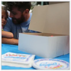 New 7 in. x 7 in. x 4 in. Paper Standard Bakery Boxes - White (250/Carton) Tabletop And Serveware