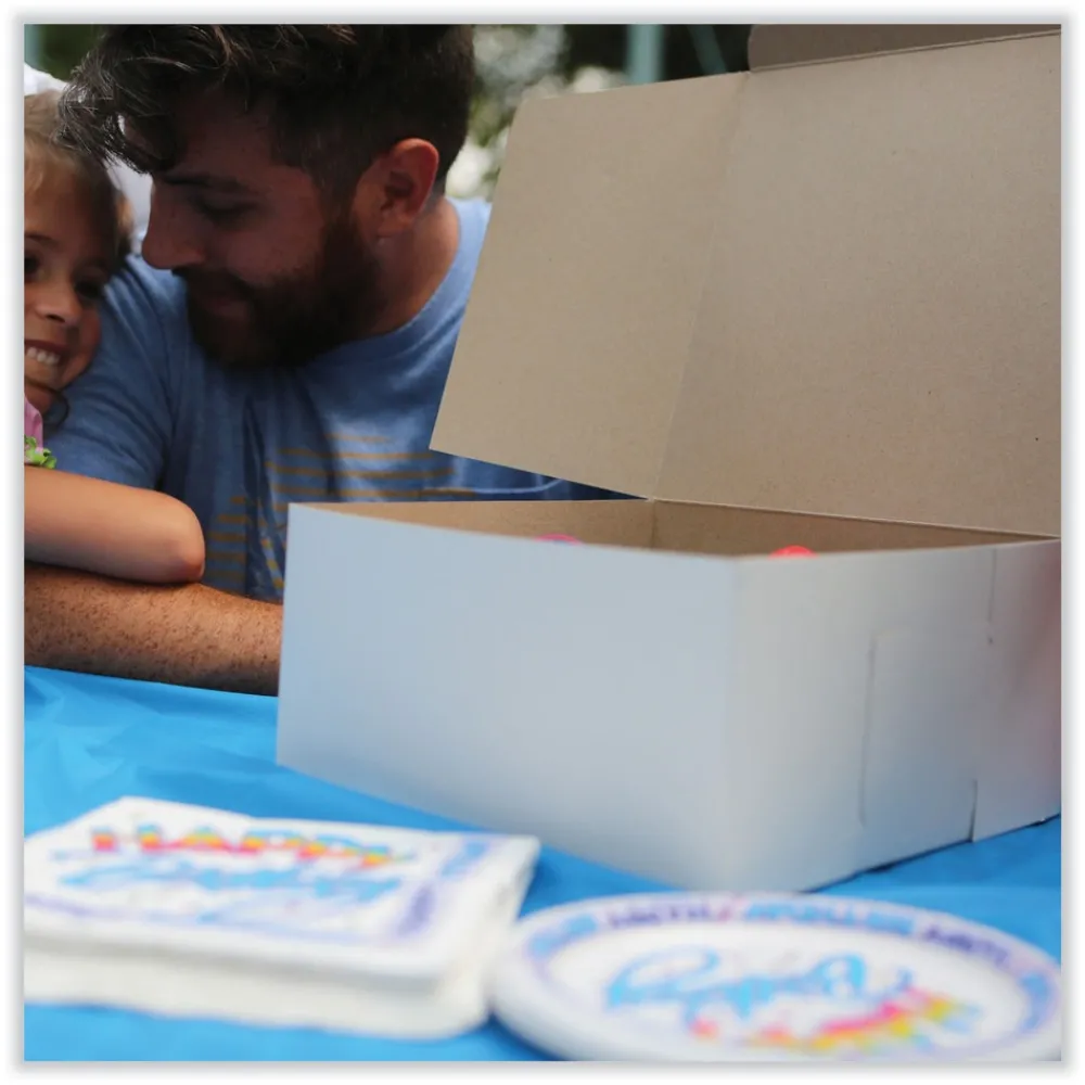 New 7 in. x 7 in. x 4 in. Paper Standard Bakery Boxes - White (250/Carton) Tabletop And Serveware