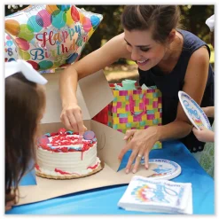 Sale 10 in. x 10 in. x 5 in. Standard Paper One-Piece Non-Window Bakery Boxes - White/Brown (100/Bundle) Tabletop And Serveware