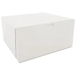 Best SCH 0989 12 in. x 12 in. x 6 in. Paper One-Piece Non-Window Bakery Boxes - White (50/Carton) Tabletop And Serveware