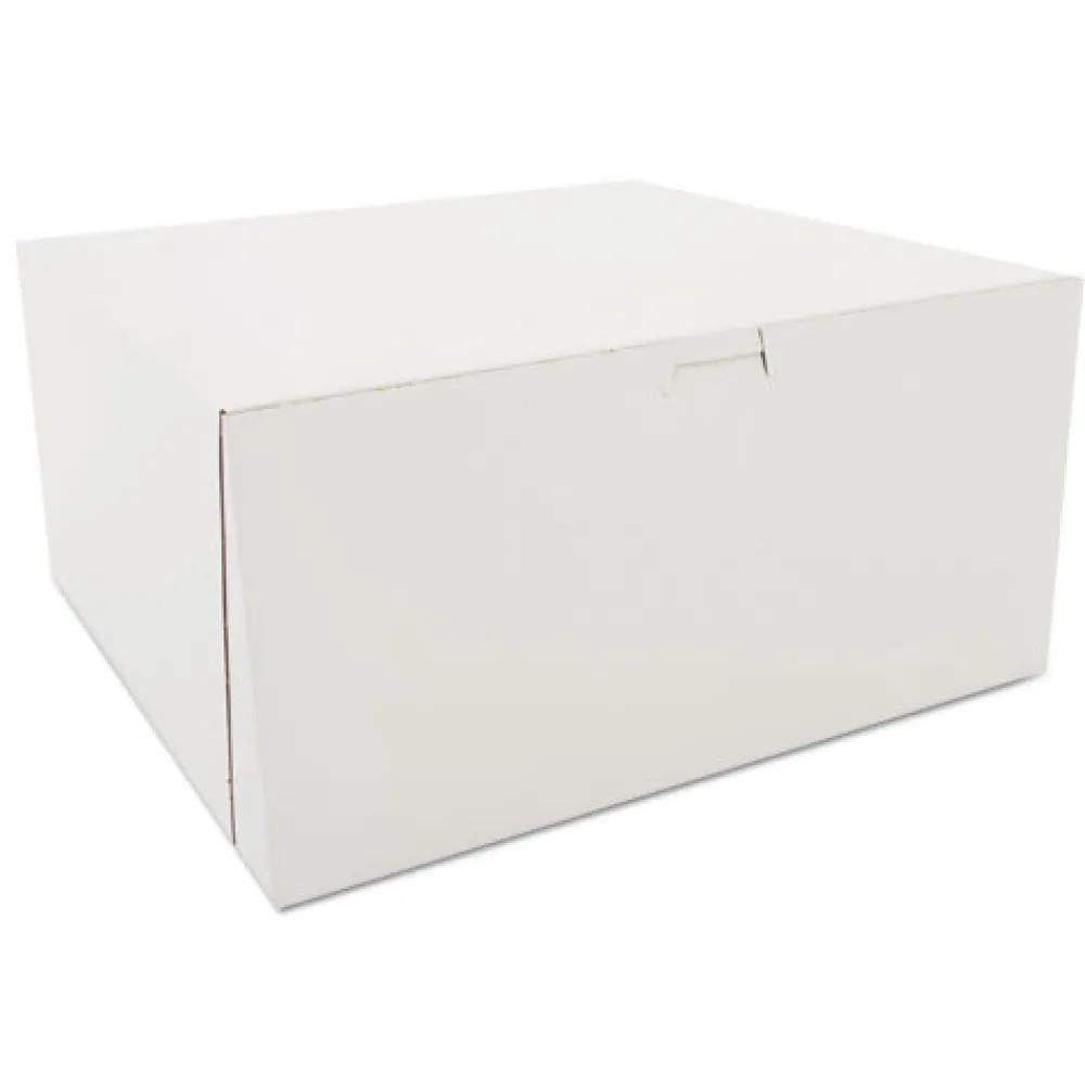 Best SCH 0989 12 in. x 12 in. x 6 in. Paper One-Piece Non-Window Bakery Boxes - White (50/Carton) Tabletop And Serveware