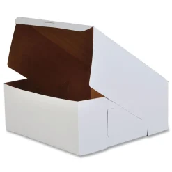 Best SCH 0989 12 in. x 12 in. x 6 in. Paper One-Piece Non-Window Bakery Boxes - White (50/Carton) Tabletop And Serveware
