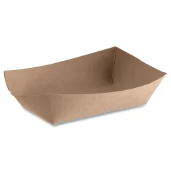 Hot SCH 0513 1 lbs. Capacity Paper Eco Food Trays - Brown (1000/Carton) Tabletop And Serveware