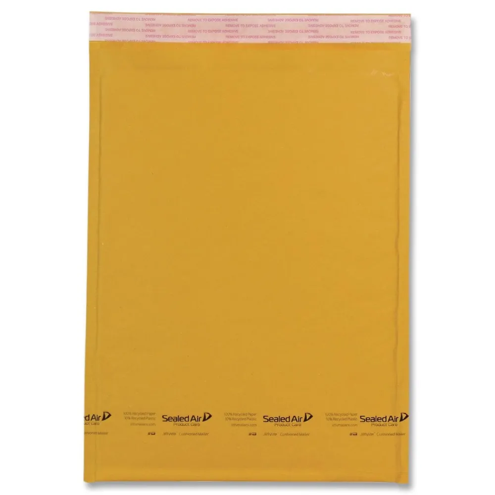 #4 Barrier Bubble Air Cell Cushion Self-Adhesive Closure 9.5 in. x 14.5 in. Jiffylite Self-Seal Bubble Mailer - Brown Kraft (25/Carton) Mailing, Packing & Shipping